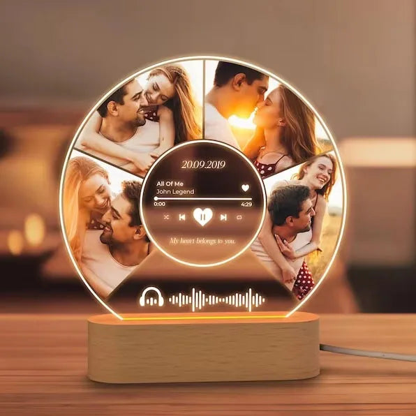 Placa Spotify personalizada con foto y luz LED