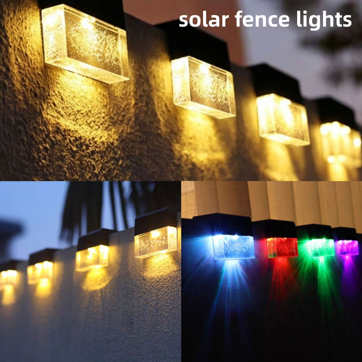 Luz Solar LED para Escalones y Jardín – Modo Cálido y RGB