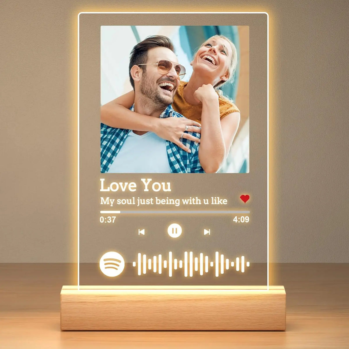 Placa Spotify personalizada con foto y luz LED