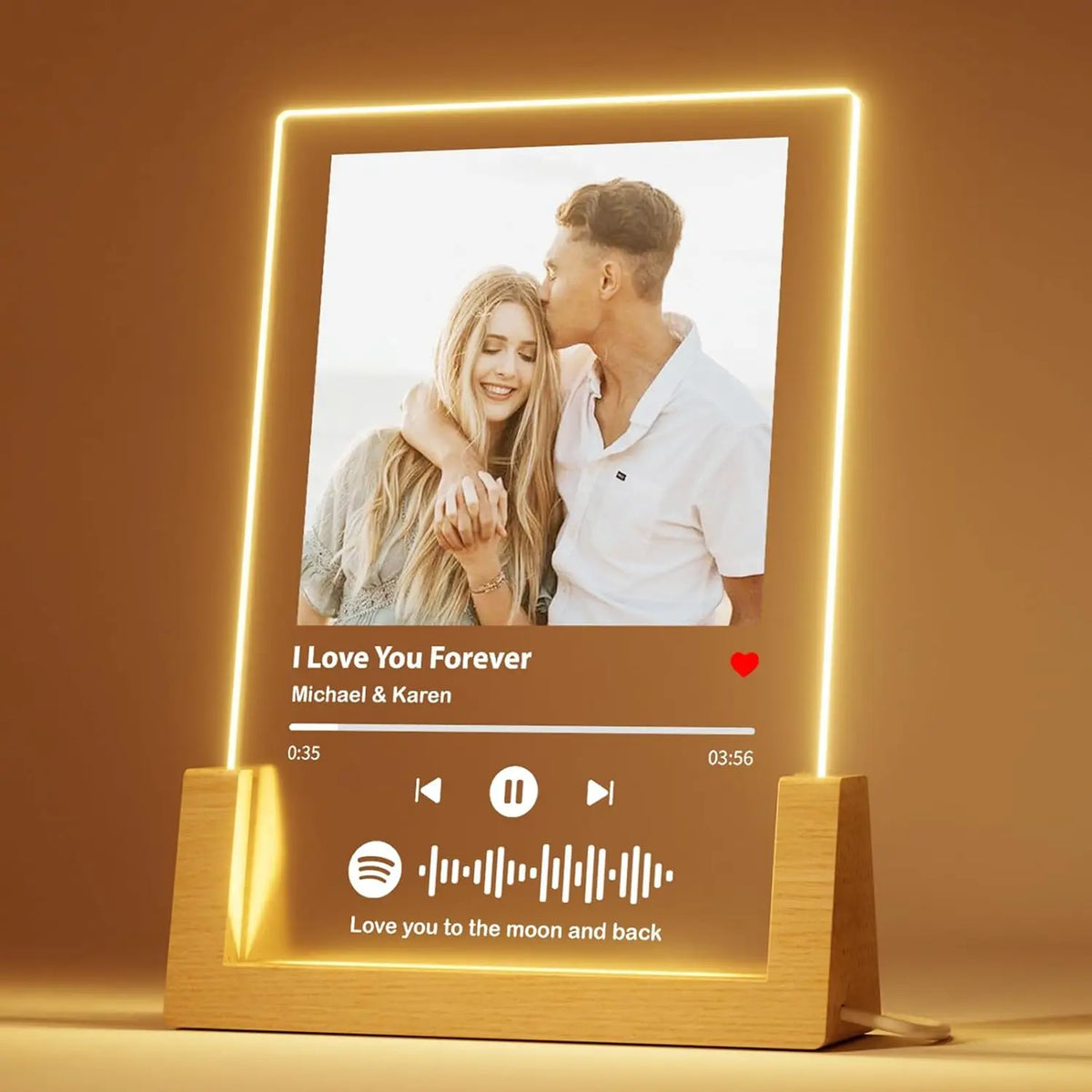 Placa Spotify personalizada con foto y luz LED