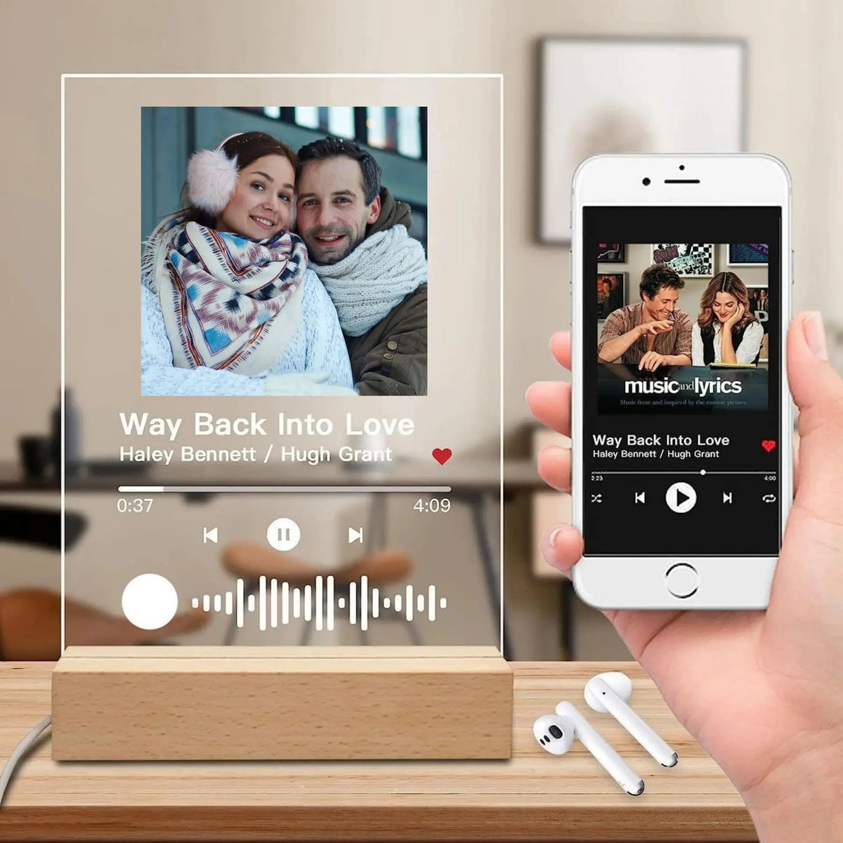 Placa Spotify personalizada con foto y luz LED