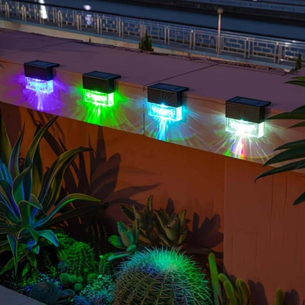 Luz Solar LED para Escalones y Jardín – Modo Cálido y RGB