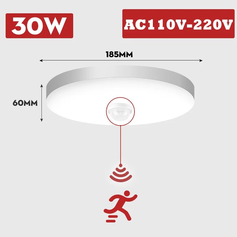 Motion Sensor PIR LED Ceiling Lamp 110V 220V Corridor Bedroom Toilet Light Human Body Induction - HN Smart Living